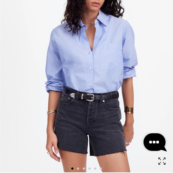 NWT Madewell Brynn Long Short in Black Denim - Picture 6 of 9